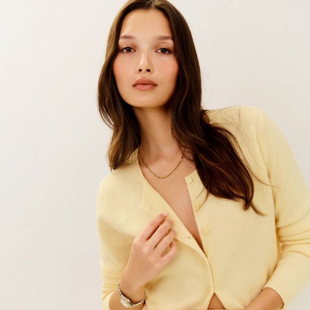 Reformation Clara Cashmere Crew Cardigan